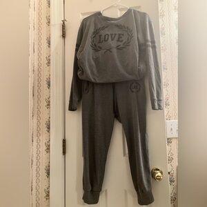 Rue21 Grey and Black Fleece Jogging Suit Set